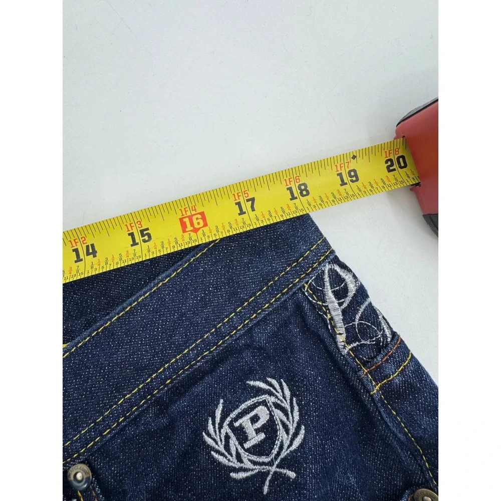 Phat Classic Original‎ Mens Dark Wash Embroidered Y2K Streetwear Jeans 38x34
